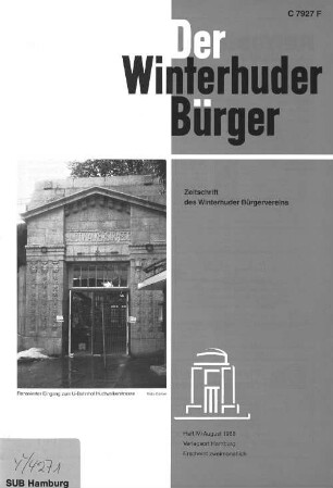 Heft IV / August 1988 : Zeitschrift des Winterhuder Bürgervereins