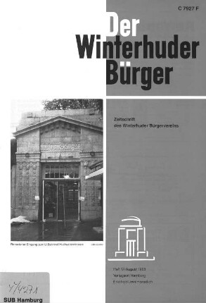 Heft IV / August 1988 : Zeitschrift des Winterhuder Bürgervereins