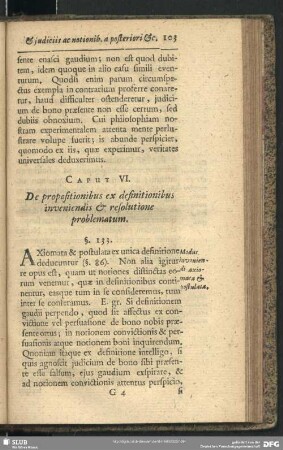 Caput VI. De propositionibus ex definitionibus inveniendis & resolutione problematum