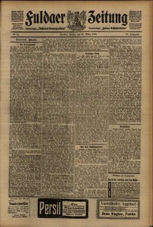 Zweite Ausgabe vom Freitag, den 19. März 1909.
