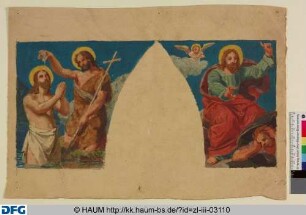 Entwurf für die neuen Wandmalereien im nördlichen Querhaus des Braunschweiger Domes: "Taufe Jesu" und "Versuchung"