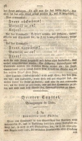 Drittes Capitel. Bewegungen in Linie.