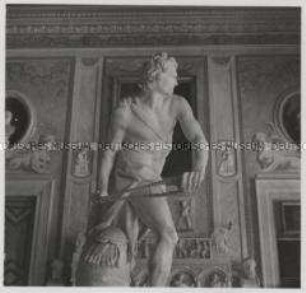 Rom, Piazzale Scipione Borghese, Galleria Borghese, Marmorskulptur David mit der Schleuder