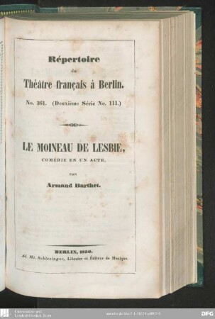 Le moineau de Lesbie : comédie en un acte