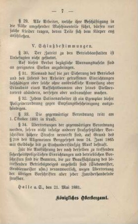 V. Schlußbestimmungen