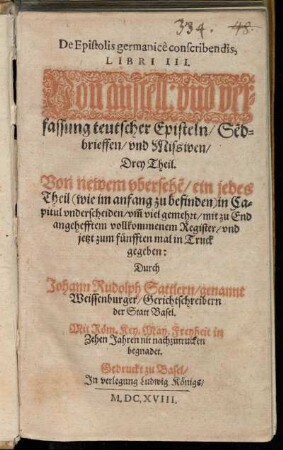 De Epistolis germanice conscribendis, Libri III