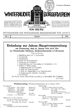 Nr. 1, Januar 1954