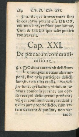 Cap. XXI. De poenarum communicatione.