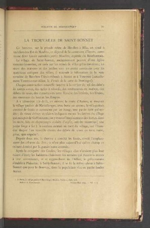 La trouvaille de Saint-Bonnet