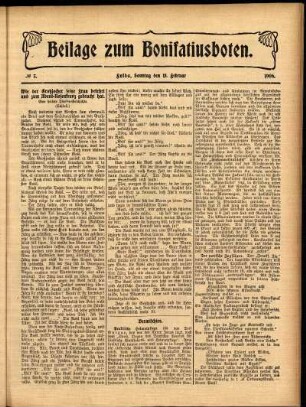 Zweite Ausgabe vom Sonntag, den 18. Februar 1906.