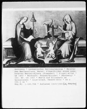 Flügelbilder eines unbekannten Marien-Altars — Maria und Elisabeth am Spinnrocken