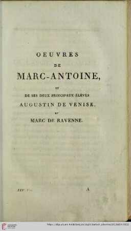 Oeuvre de Marc-Antoine