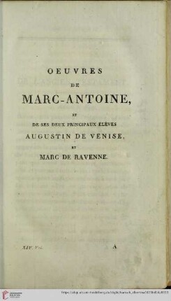 Oeuvre de Marc-Antoine