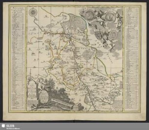 Accurate Geographische Delineation des Stiffts Amts Wurtzen : Nebst dem Aemtern Eilenburg und Düben mit denen darein gehörigen Städten Flecken und Dorffschafften auch angraentzenden Orthen