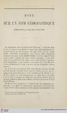 N.S. 12.1865: Note sur un nom géographique attribué à l'ile de Corcyre