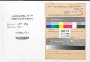 Entnazifizierung Otto Hassel , geb. 03.09.1911 (Kaufmann)