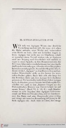 III. Etwas zur Literatur