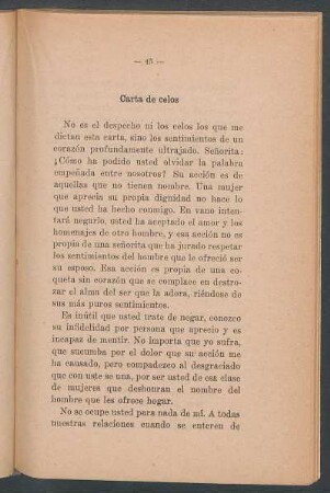 Carta de celos