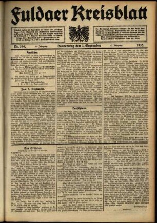 Ausgabe vom Donnerstag, den 01. September 1910.