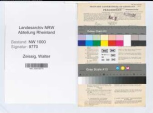 Entnazifizierung Walter Zeissig, geb. 04.10.1915 (Verw.Angest.)