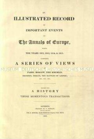 Beschreibung der Ereignisse während der Befreiungskriege 1812-1815