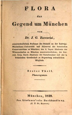 Flora der Gegend um München, 1. Phanerogamen