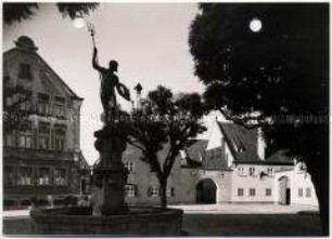 Augsburg, Fuggerei und Neptunbrunnen