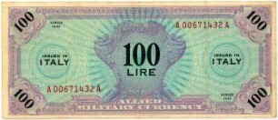 Geldschein, 100 Lire, 1943