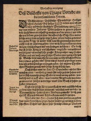 Deß Bischoffs von Chiapa Vorrede/ an die versambleten Herren.