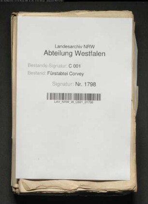 Prozeß zwischen den von Korff und von Hörde über die kölnischen und corveyschen Lehngüter