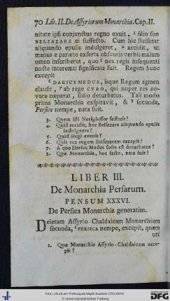 Liber III. De Monarchia Persarum.