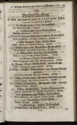 VIII. Brüderschaften.