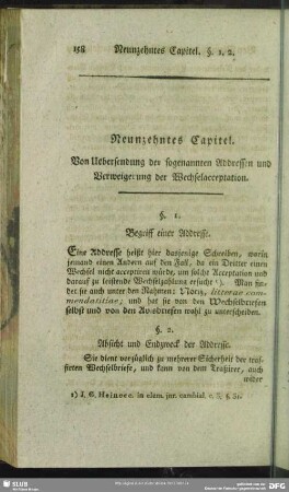 Neunzehntes Capitel. Von Uebersendung der sogenannten Addressen und Verweigerung der Wechselacceptation