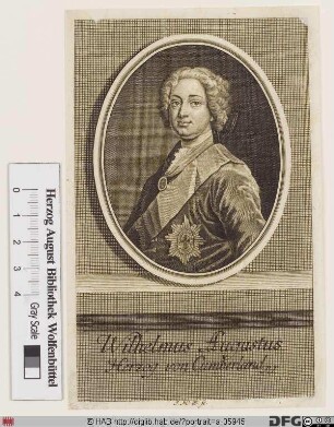Bildnis Wilhelm August (William Augustus), kgl. Prinz von Großbritannien u. Irland, Herzog von Cumberland
