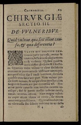 Chirurgiae Sectio III. De Vulneribus