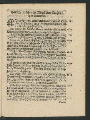 Teutsche Bücher der Römischen Catholischen Scribenten.