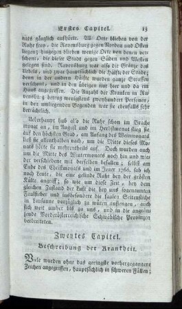 Zweytes Capitel. Beschreibung der Krankheit.