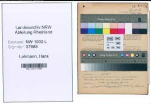 Entnazifizierung Hans Lehmann , geb. 07.03.1909 (Rechtsanwalt)