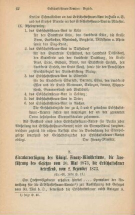 8. Circularverfügung des königl. Finanz-Ministeriums