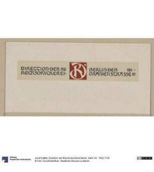 Direktion der Reichsdruckerei Berlin