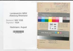 Entnazifizierung August Hackmann , geb. 20.04.1901 (Kassenbote)