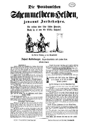 Die Potsdamschen Schemmelbeen=Helden, jenannt Jardekohrs.