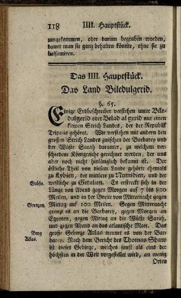 Das IIII. Hauptstück. Das Land Biledulgerid.