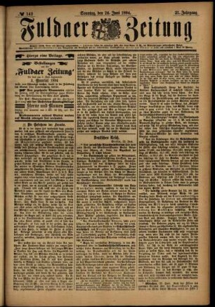 Ausgabe vom Sonntag, den 24. Juni 1894.