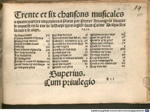 Trente et six chansons musicales/ a quatre parties