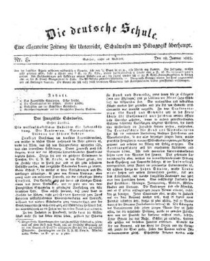 Das französische Schulwesen : erster Artikel