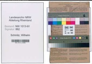 Entnazifizierung Wilhelm Schmitz , geb. 14.11.1908 (Kaufmaennischer Angestellter)