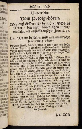591-634, Unterricht Vom Predig hören. - Evangelia und Kirchen-Gebett.