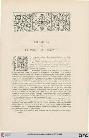 1: Exhibition des oeuvres de Barye