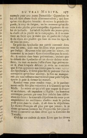 157-171, Des Spectacles. - De la Musique. - De la table.